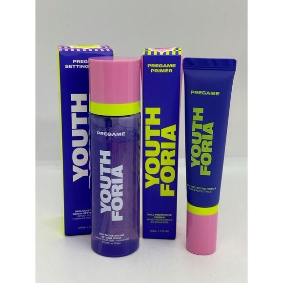 NIB YOUTH FORIA Skin Moisturizing Serum Setting Spray & Primer 3.3 & 1 Fl Oz SET - Picture 1 of 9